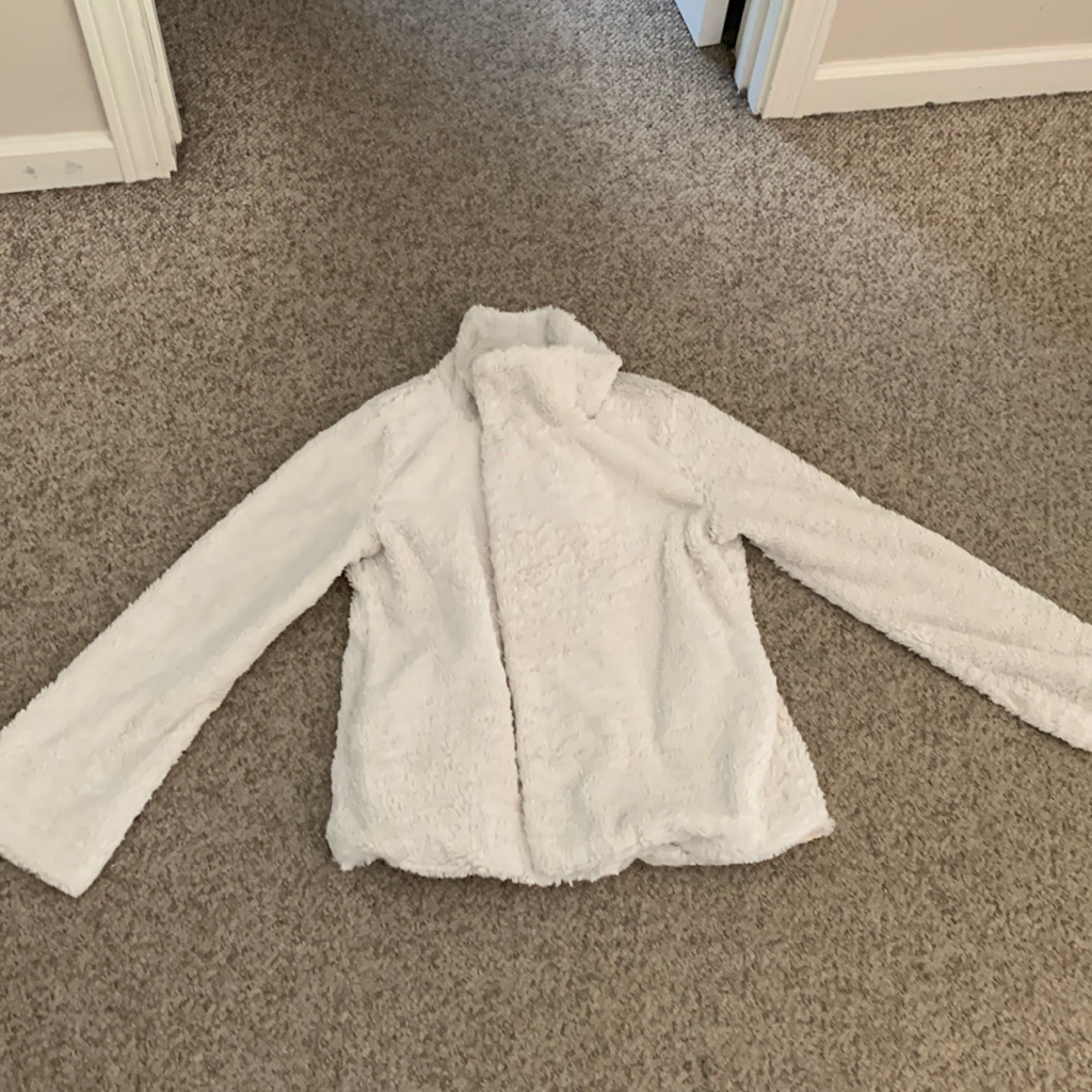 Patagonia White Plush Super Soft High Neck Soft Fur Cozy Jacket M